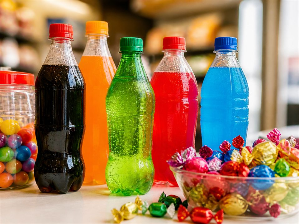 Gaseosas y golosinas de kiosco